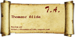 Thomasz Alida névjegykártya